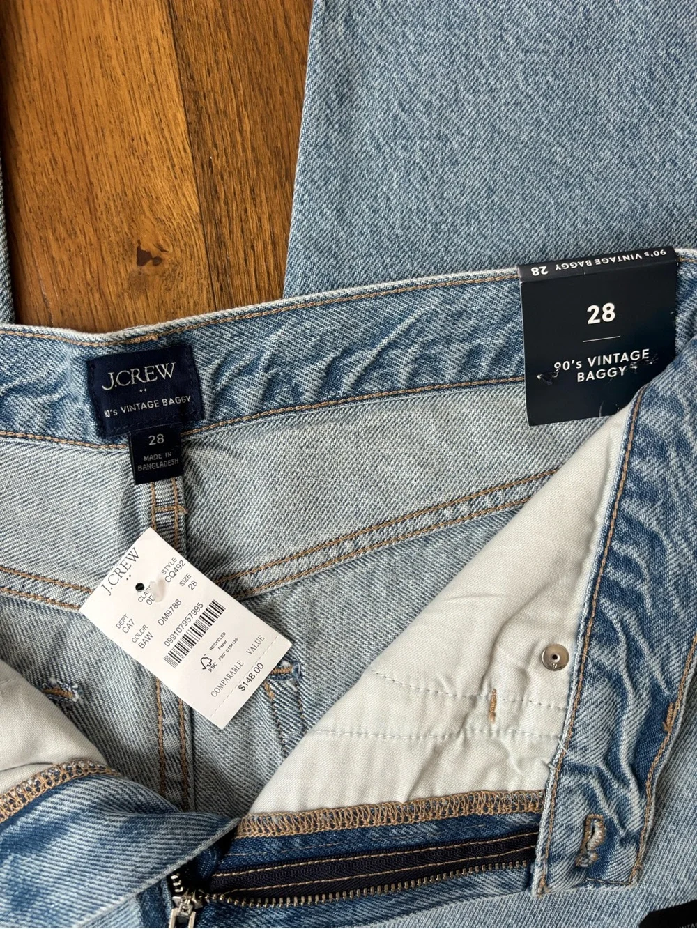 NEW J.Crew 90’s vintage baggy jeans Size 28 #denim 100% cotton